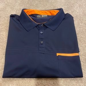 Callaway Polo - Navy with orange detail on pocket